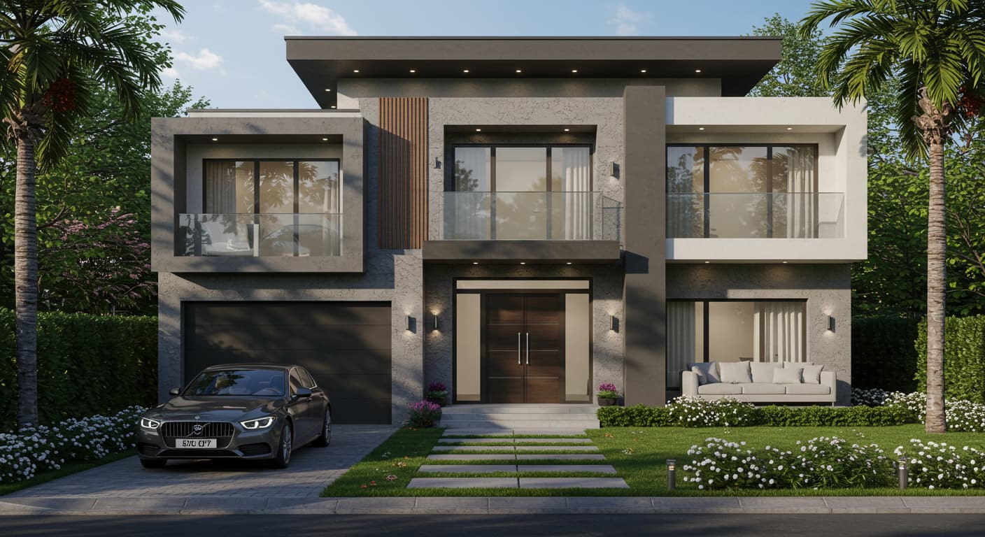 Fachada com porta premium La Port